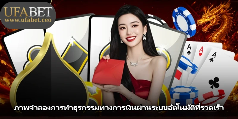 ภาพจำลองการทำธุรกรรมทางการเงินผ่านระบบอัตโนมัติที่รวดเร็ว