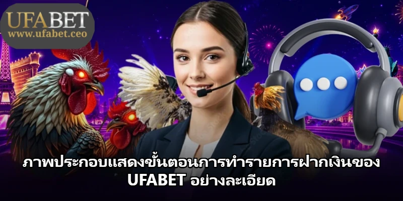ภาพประกอบแสดงขั้นตอนการทำรายการฝากเงินของ UFABET อย่างละเอียด