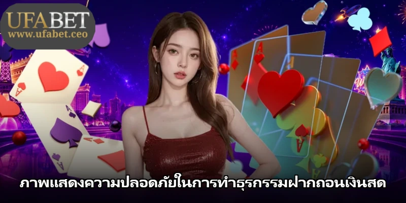 ภาพแสดงความปลอดภัยในการทำธุรกรรมฝากถอนเงินสด ภาพแสดงความปลอดภัยในการทำธุรกรรมฝากถอนเงินสด